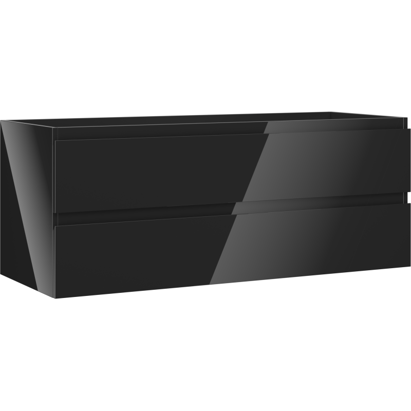 Mexen Orio vonios spintelė po praustuvu 120 cm, 2 stalčiai, juodas blizgus - 91A10-12047-2-BFF70