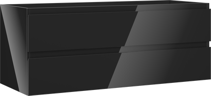 Mexen Orio vonios spintelė po praustuvu 120 cm, 2 stalčiai, juodas blizgus - 91A10-12047-2-BFF70