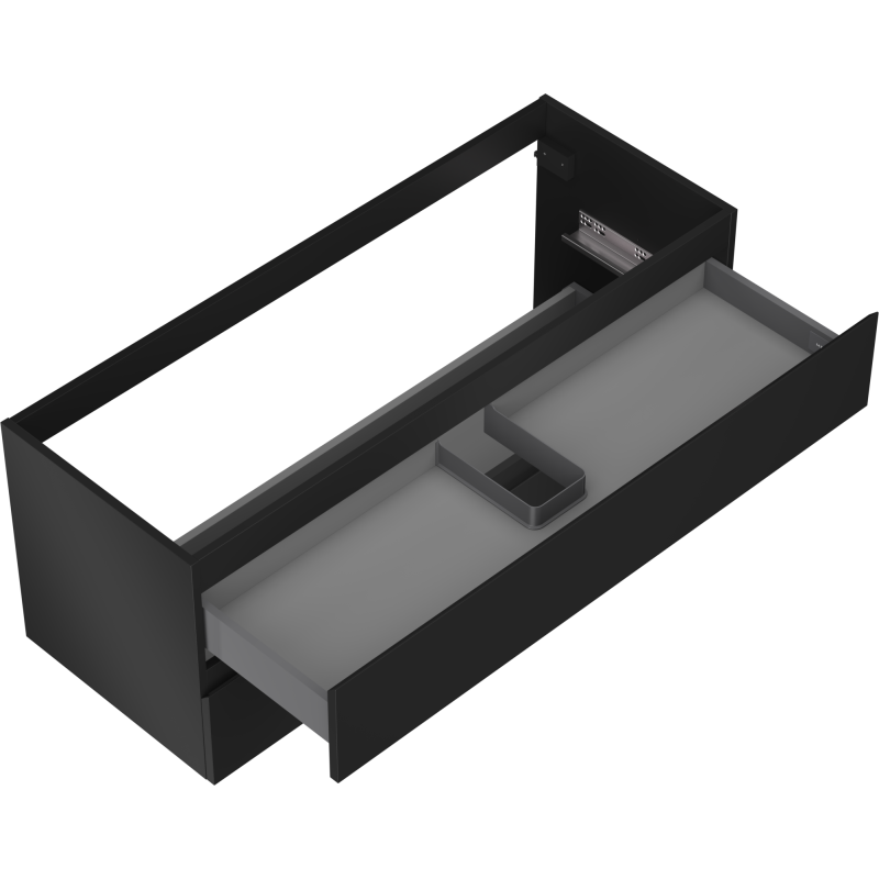 Mexen Orio vonios spintelė po praustuvu 120 cm, 2 stalčiai, juoda matinė - 91A10-12047-2-BFF71