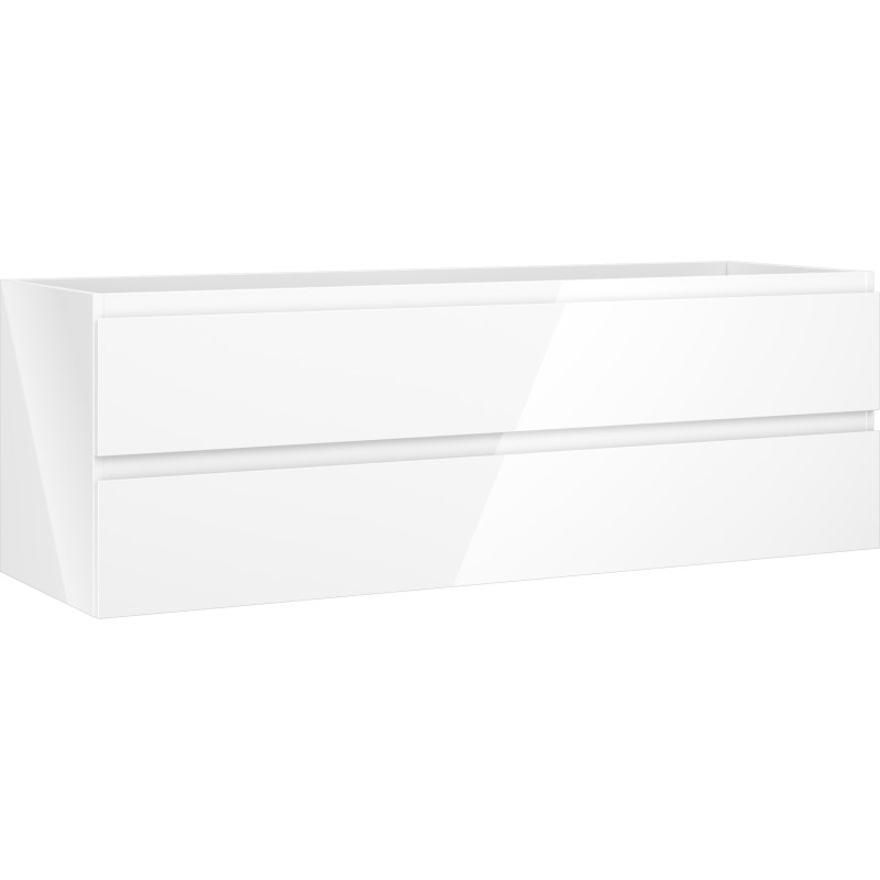 Mexen Orio vonios kambario spintelė po praustuvu 140 cm, 2 stalčiai, balta blizgi - 91A10-14047-2-BFF00