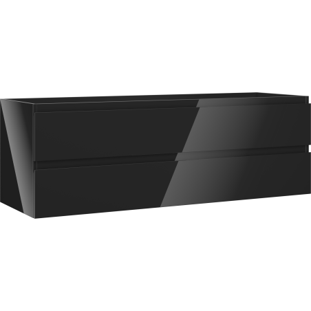 Mexen Orio vonios spintelė po praustuvu 140 cm, 2 stalčiai, juoda blizgi - 91A10-14047-2-BFF70