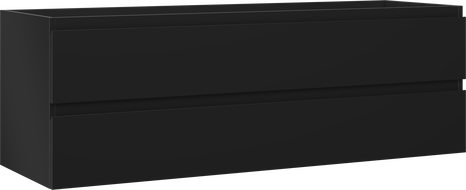 Mexen Orio vonios spintelė po kriaukle 140 cm, 2 stalčiai, juoda matinė - 91A10-14047-2-BFF71