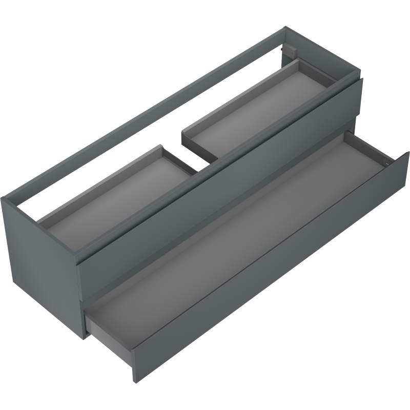 Mexen Orio vonios spintelė po praustuvu 160 cm, 2 stalčiai, matinė grafito spalva - 91A10-16047-2-BFF66