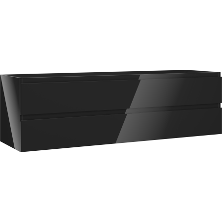 Mexen Orio vonios kambario spintelė po praustuvu 160 cm, 2 stalčiai, juoda blizgi - 91A10-16047-2-BFF70