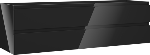 Mexen Orio vonios kambario spintelė po praustuvu 160 cm, 2 stalčiai, juoda blizgi - 91A10-16047-2-BFF70