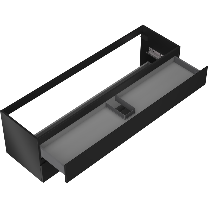 Mexen Orio vonios spintelė po praustuvu 160 cm, 2 stalčiai, juoda matinė - 91A10-16047-2-BFF71