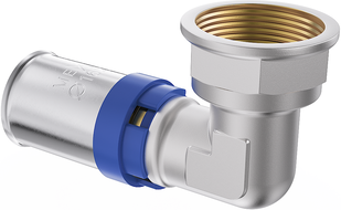 Mexen PEX-P užspaudžiamasis alkūnė, presuojama PEX 16 x 3/4 vidinis sriegis - W97126-1634F-00