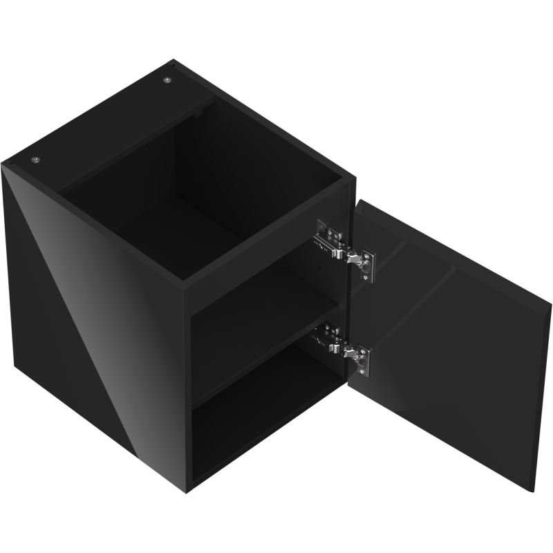 Mexen Orio vonios kambario spintelė po praustuvu 40 cm, 1 durys, juoda blizgi - 91A11-04047-1-BF70