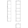 Mexen Orio vonios stulpelis 35 cm, 2 durys, balta matinė - 91A11-03016-2-BF01