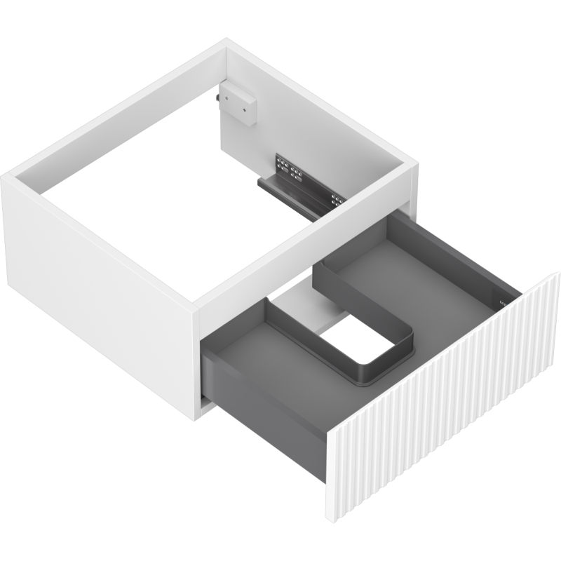 Mexen Rivel vonios spintelė po praustuvu 50 cm, 1 stalčius, rifliuotas, baltas matinis- 91A20-05023-1-BF01