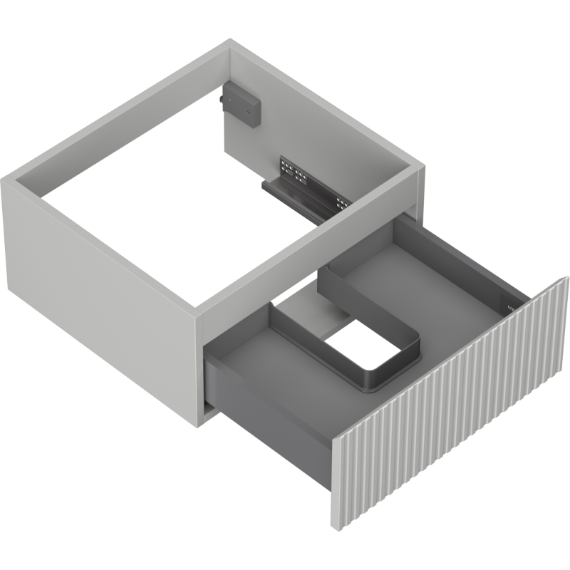 Mexen Rivel vonios kambario spintelė po praustuvu 50 cm, 1 stalčius, rifliuota, pilka matinė - 91A20-05023-1-BF62