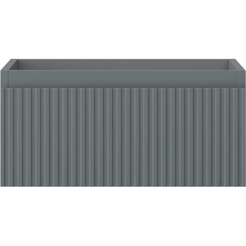 Mexen Rivel vonios kambario spintelė po praustuvu 50 cm, 1 stalčius, griovelėmis, matinė grafito spalva - 91A20-05023-1-BF66