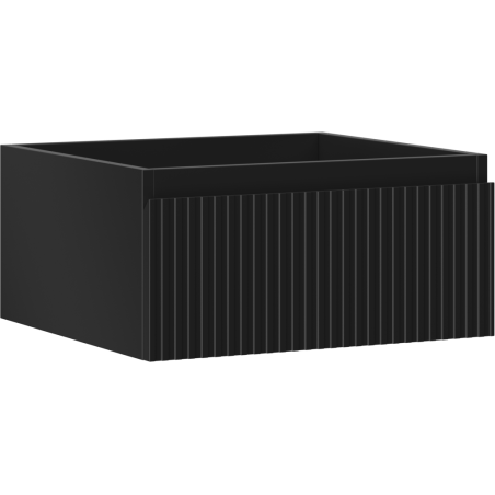 Mexen Rivel vonios kambario spintelė po kriaukle 50 cm, 1 stalčius, rifliuotas, juodas matinis - 91A20-05023-1-BF71