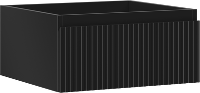 Mexen Rivel vonios kambario spintelė po kriaukle 50 cm, 1 stalčius, rifliuotas, juodas matinis - 91A20-05023-1-BF71