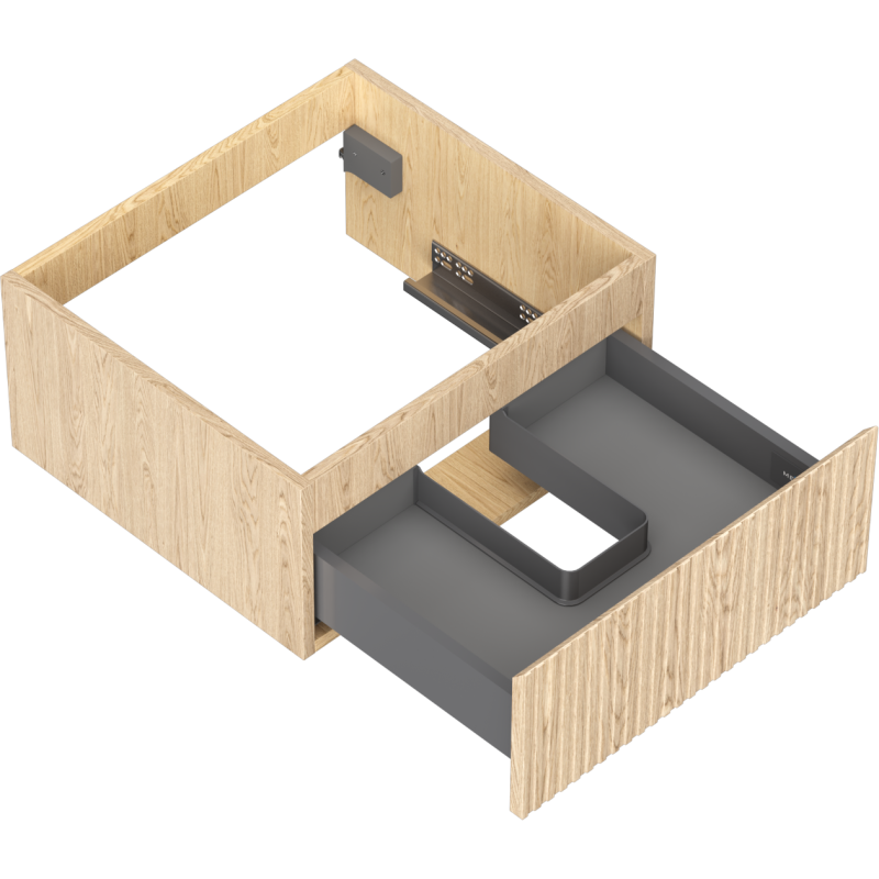 Mexen Rivel vonios spintelė po praustuvu 50 cm, 1 stalčius, rievėtas, ąžuolas - 91A20-05023-1-BF81