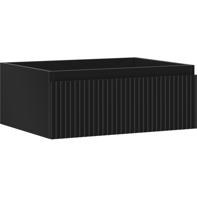 Mexen Rivel vonios spintelė po praustuvu 60 cm, 1 stalčius, grioveliais, juoda matinė - 91A20-06023-1-BF71