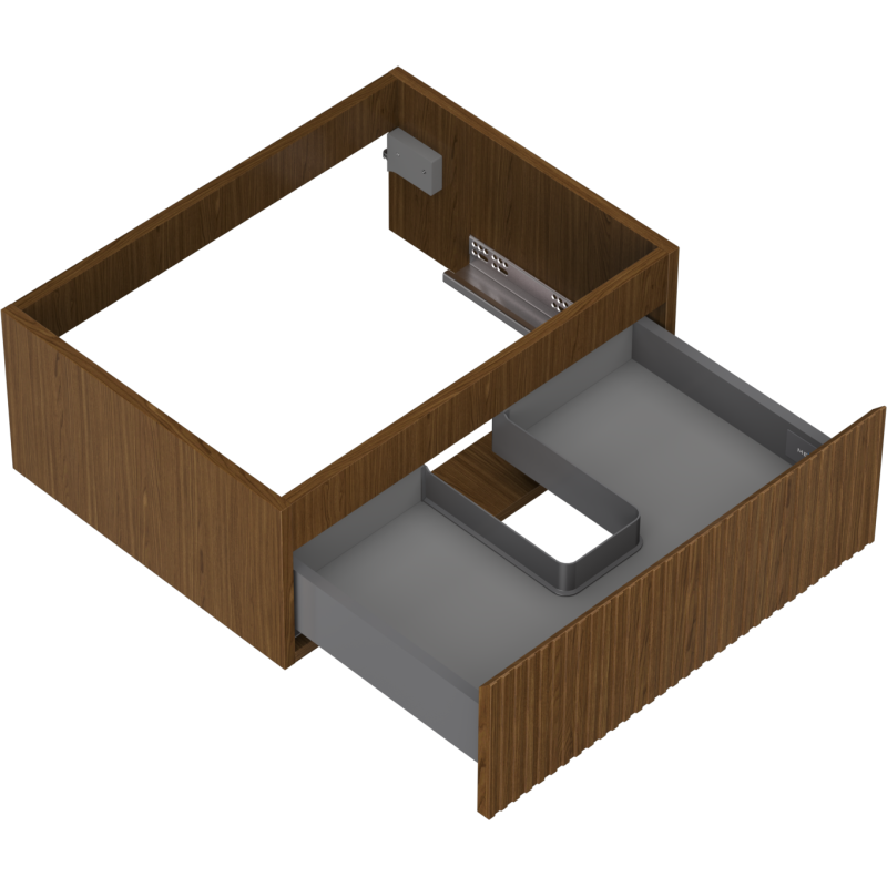 Mexen Rivel vonios spintelė po praustuvu 60 cm, 1 stalčius, rifliuotas, riešutas - 91A20-06023-1-BF86