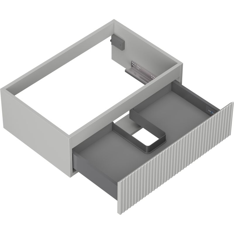Mexen Rivel vonios spintelė po praustuvu 70 cm, 1 stalčius, rifliuota, pilka matinė - 91A20-07023-1-BF62