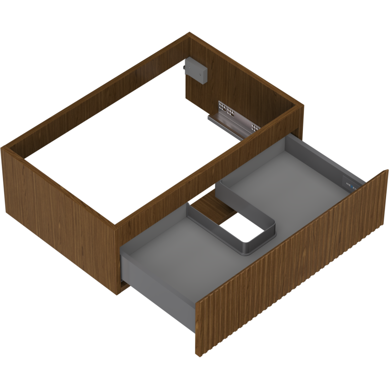 Mexen Rivel vonios spintelė po praustuvu 70 cm, 1 stalčius, grioveliuotas, riešutas - 91A20-07023-1-BF86