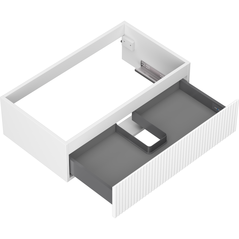 Mexen Rivel vonios spintelė po praustuvu 80 cm, 1 stalčius, grioveliai, balta matinė - 91A20-08023-1-BF01