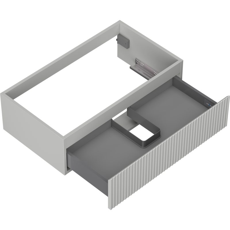 Mexen Rivel vonios kambario spintelė po praustuvu 80 cm, 1 stalčius, rifliuota, pilka matinė - 91A20-08023-1-BF62