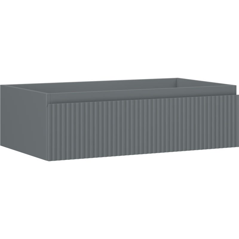 Mexen Rivel vonios kambario spintelė po praustuvu 80 cm, 1 stalčius, grioveliuota, matinė grafito - 91A20-08023-1-BF66