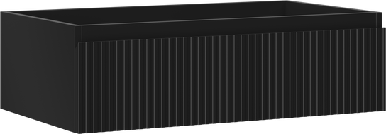Mexen Rivel vonios spintelė po praustuvu 80 cm, 1 stalčius, grioveliais, matinė juoda - 91A20-08023-1-BF71
