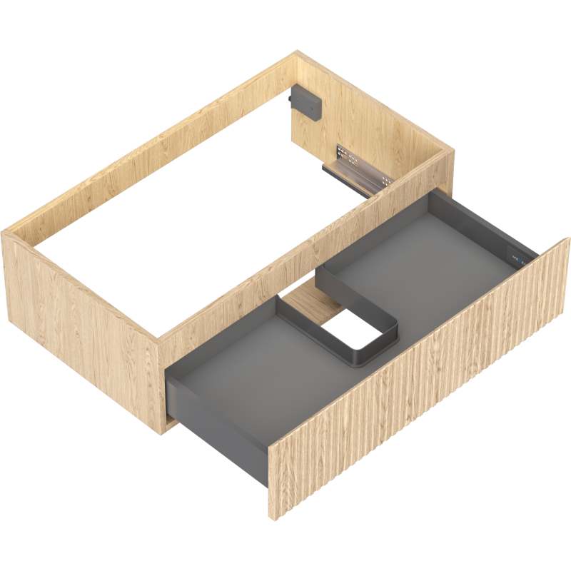 Mexen Rivel vonios kambario spintelė po praustuvu 80 cm, 1 stalčius, rifliuota, ąžuolas - 91A20-08023-1-BF81