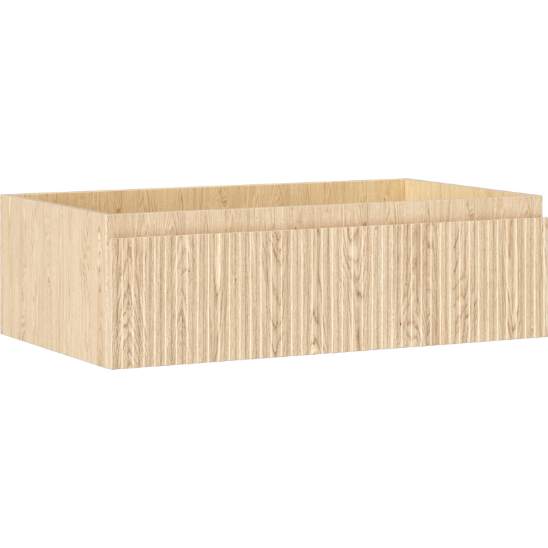 Mexen Rivel vonios kambario spintelė po praustuvu 80 cm, 1 stalčius, rifliuota, ąžuolas - 91A20-08023-1-BF81