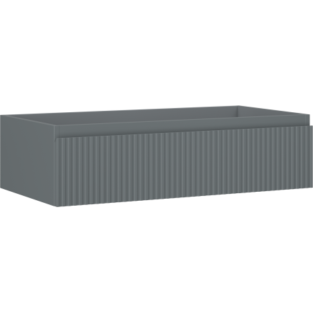 Mexen Rivel vonios kambario spintelė po kriaukle 90 cm, 1 stalčius, rifliuota, matinė grafito - 91A20-09023-1-BF66