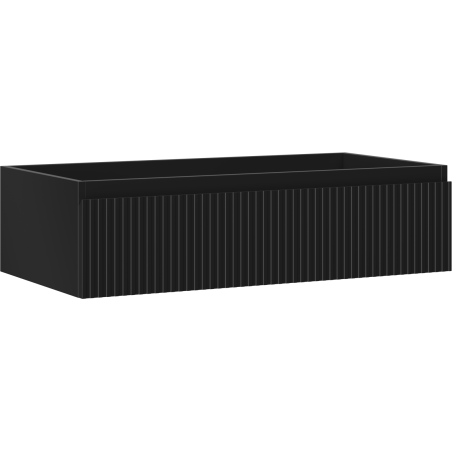 Mexen Rivel vonios kambario spintelė po praustuvu 90 cm, 1 stalčius, rifliuota, juoda matinė - 91A20-09023-1-BF71