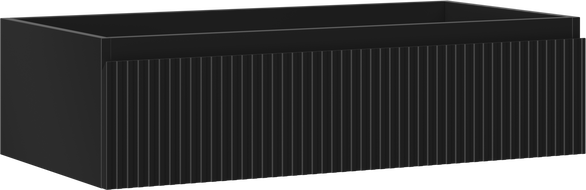 Mexen Rivel vonios kambario spintelė po praustuvu 90 cm, 1 stalčius, rifliuota, juoda matinė - 91A20-09023-1-BF71