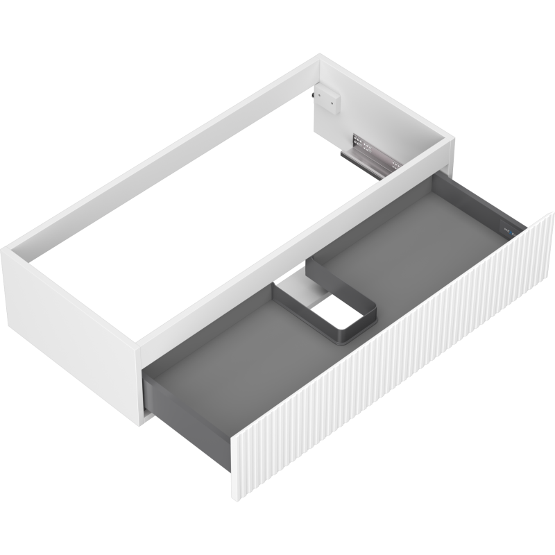 Mexen Rivel vonios kambario spintelė po praustuvu 100 cm, 1 stalčius, grioveliuota, balta matinė - 91A20-10023-1-BF01