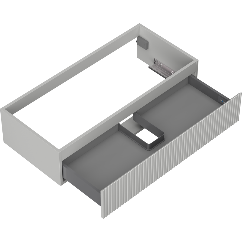 Mexen Rivel vonios spintelė po praustuvu 100 cm, 1 stalčius, grioveliuotas, pilka matinė - 91A20-10023-1-BF62