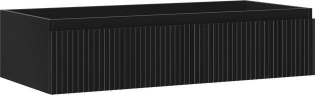 Mexen Rivel vonios kambario spintele po praustuvu 100 cm, 1 stalčius, grioveliais, juoda matinė - 91A20-10023-1-BF71