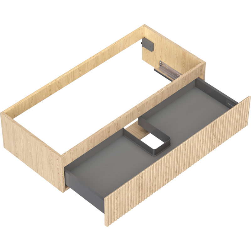 Mexen Rivel vonios kambario spintelė po kriaukle 100 cm, 1 stalčius, grioveliai, ąžuolas - 91A20-10023-1-BF81