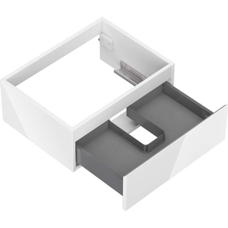 Mexen Orio vonios kambario spintelė po kriaukle 60 cm, 1 stalčius, balta blizgi - 91A10-06023-1-BF00