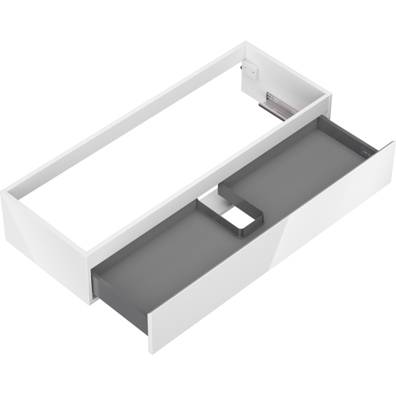 Mexen Orio vonios kambario spintelė po praustuvu 120 cm, 1 stalčius, blizgi balta - 91A10-12023-1-BF00