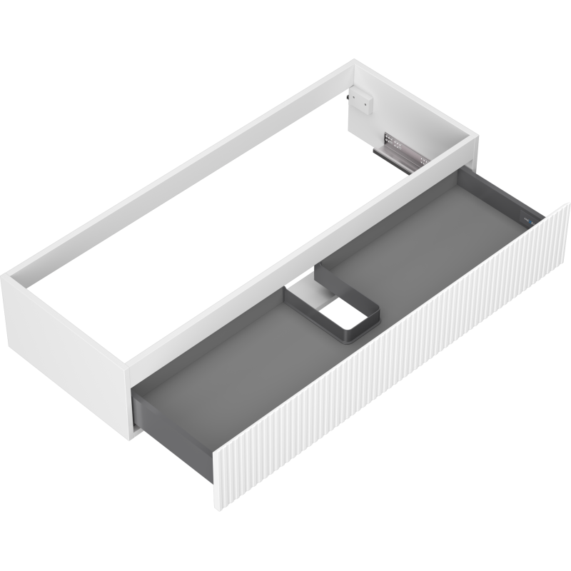 Mexen Rivel vonios kambario spintelė po kriaukle 120 cm, 1 stalčius, rifliuota, balta matinė - 91A20-12023-1-BF01