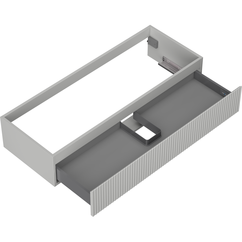 Mexen Rivel vonios spintelė po praustuvu 120 cm, 1 stalčius, rifliuota, pilka matinė - 91A20-12023-1-BF62