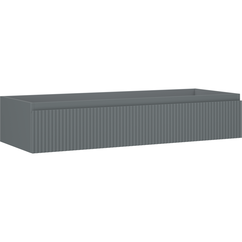 Mexen Rivel vonios grindų spintelė po praustuvu 120 cm, 1 stalčius, grioveliai, pilkas matinis - 91A20-12023-1-BF66