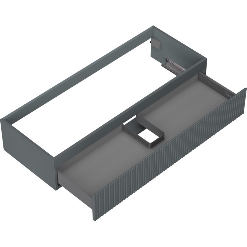 Mexen Rivel vonios grindų spintelė po praustuvu 120 cm, 1 stalčius, grioveliai, pilkas matinis - 91A20-12023-1-BF66