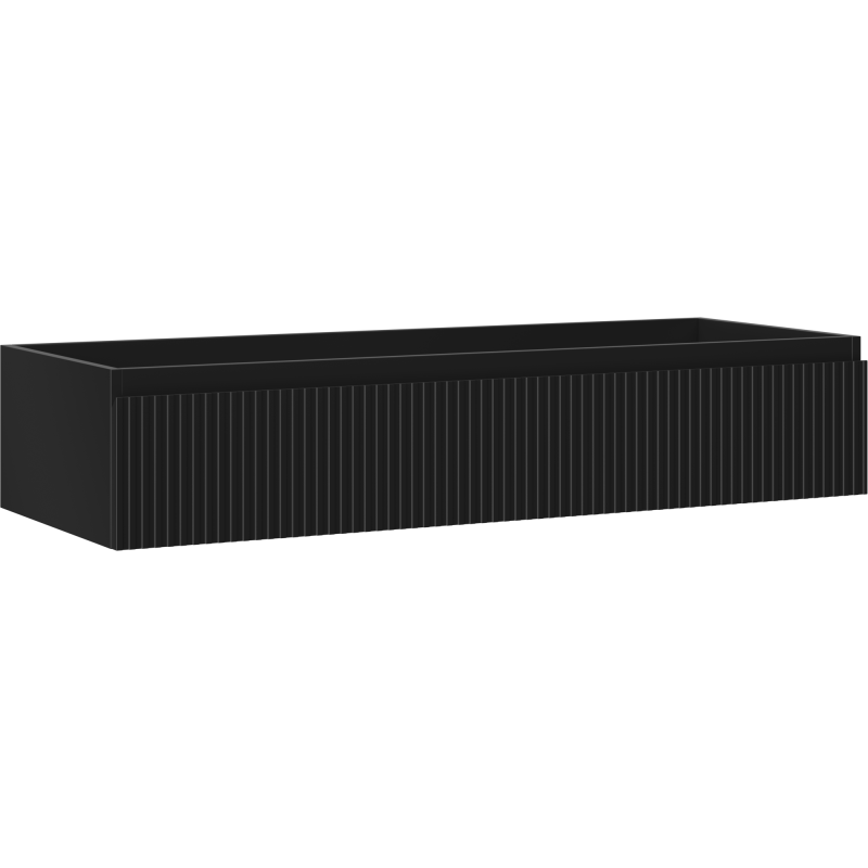 Mexen Rivel vonios spintelė po kriaukle 120 cm, 1 stalčius, rifliuota, juoda matinė - 91A20-12023-1-BF71