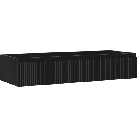 Mexen Rivel vonios spintelė po kriaukle 120 cm, 1 stalčius, rifliuota, juoda matinė - 91A20-12023-1-BF71