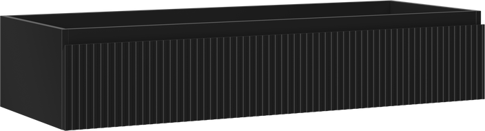 Mexen Rivel vonios spintelė po kriaukle 120 cm, 1 stalčius, rifliuota, juoda matinė - 91A20-12023-1-BF71