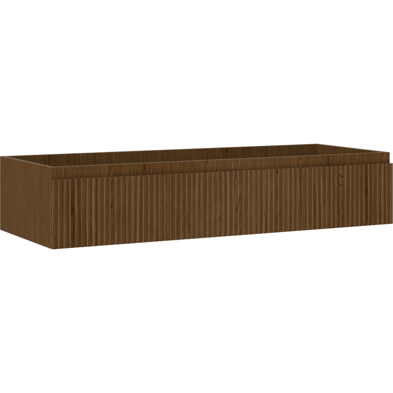 Mexen Rivel vonios kambario spintelė po kriaukle 120 cm, 1 stalčius, griovelis, riešutas - 91A20-12023-1-BF86