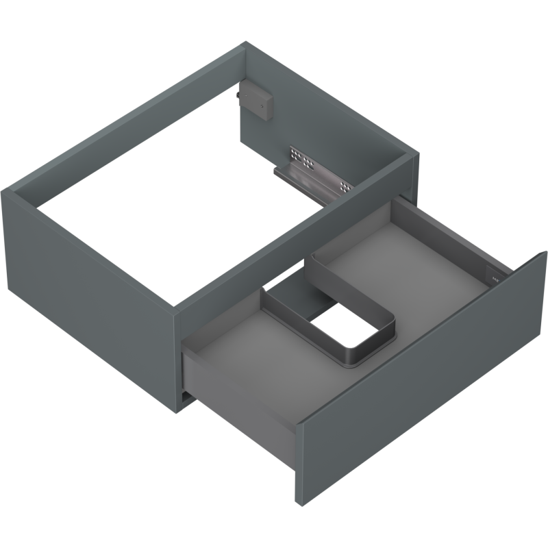 Mexen Orio vonios kambario spintelė po praustuvu 60 cm, 1 stalčius, matinė grafito spalva - 91A10-06023-1-BF66