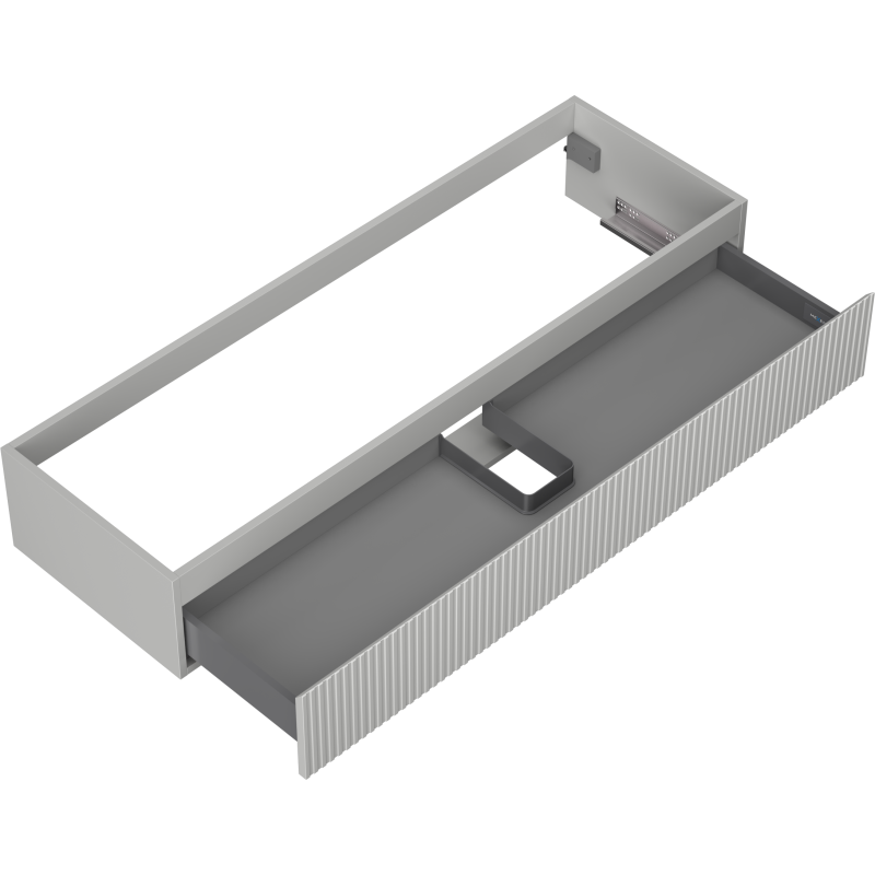 Mexen Rivel vonios kambario spintelė po kriaukle 140 cm, 1 stalčius, su grioveliais, pilka matinė - 91A20-14023-1-BF62