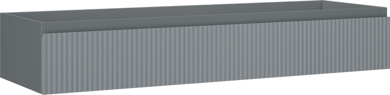 Mexen Rivel vonios spintelė po praustuvu 140 cm, 1 stalčius, rifliuota, grafito matinė - 91A20-14023-1-BF66
