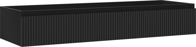Mexen Rivel vonios spintelė po praustuvu 140 cm, 1 stalčius, rifliuota, juoda matinė - 91A20-14023-1-BF71